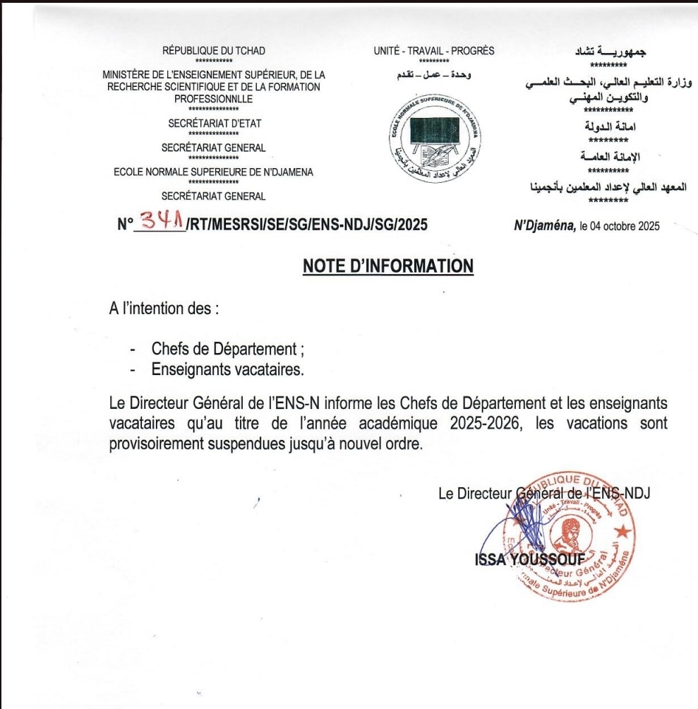 Suspension des vacations